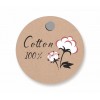 Бірки круглі з написом "100% cotton", 35мм/50шт
