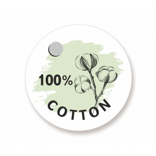 Бирки круглые "100% Cotton", 25мм/50шт