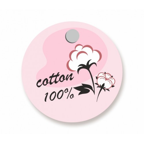 Бирки круглые "100% Cotton", 30мм/50шт