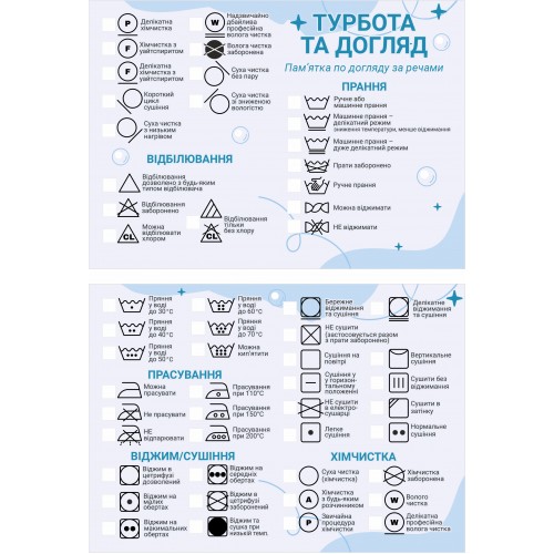 Пам’ятка з догляду за речами