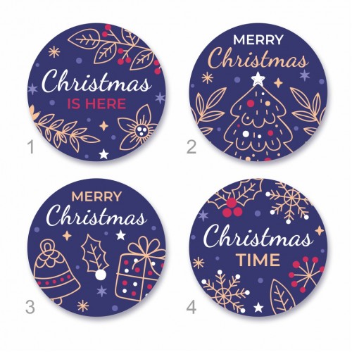 Наклейки Рождественские, 40 мм/60 шт