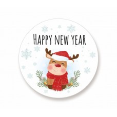 Наклейки "Happy new year", 40 мм/60 шт