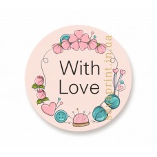Наклейки "With love", 35 мм /80 шт