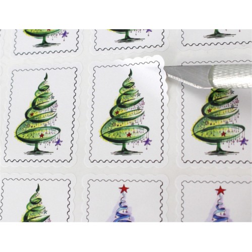 Наклейки - марки "Ёлочки" 30х40мм, набор 19шт