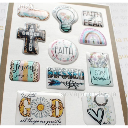 Стікерпак з об'ємними наліпками "Following Jesus"