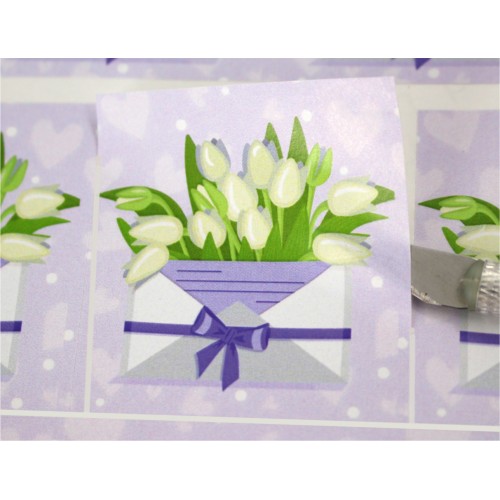 Наклейки на упаковку, весенние круглые/квадратные