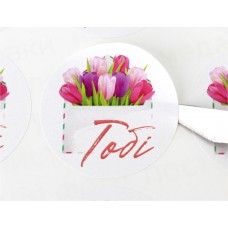 Наклейки на товар Тюльпаны, 35 мм/40 шт