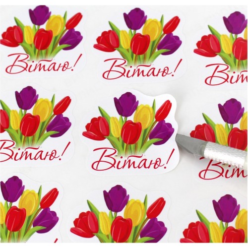 Наклейки на товар фигурные, 50х50/75шт