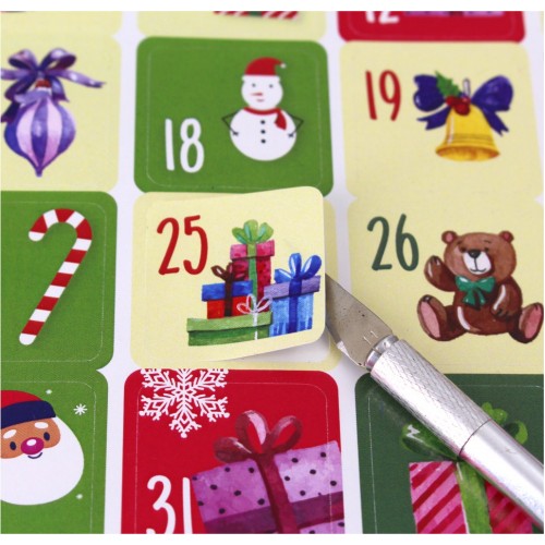 Наклейки для адвент календаря, 30х30мм