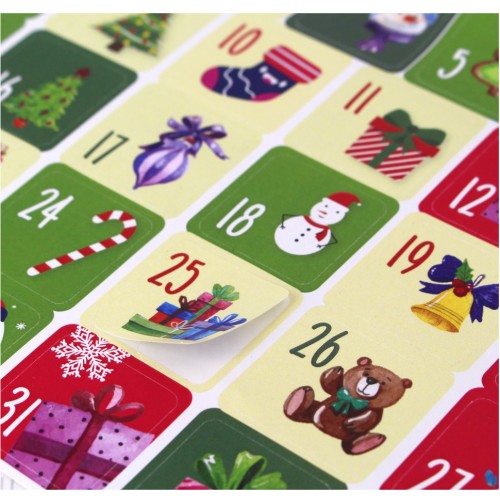 Наклейки для адвент календаря, 30х30мм