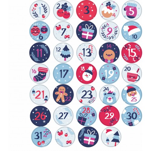 Наклейки для адвент-календаря, 30мм