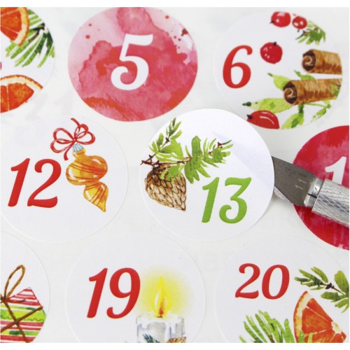 Наклейки для адвент календаря, 30мм