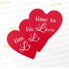 Листівка серце 60х60мм "Time to love"