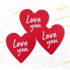 Листівка серце 60х60мм "Love you"