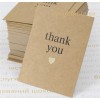 Крафтовая открытка 60х80мм "thank you" золотом