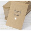 Крафтовая открытка 60х80мм "thank you" золотом
