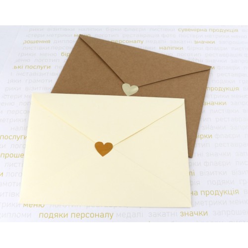 Наклейки сердце золото