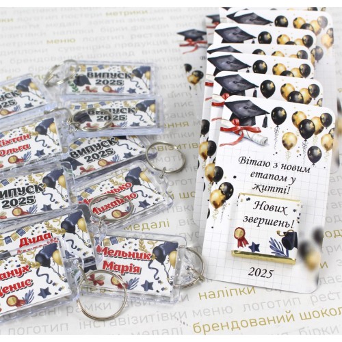 Шоколад для випускників на листівці