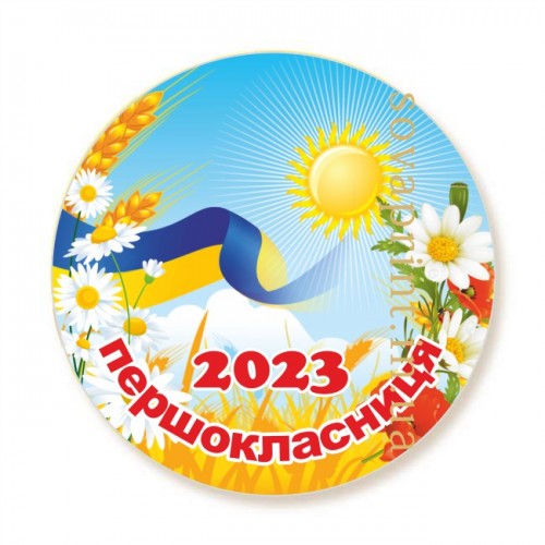 Закатной значок  для первоклассников, с флагом